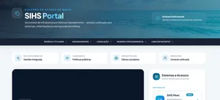 SIHS unified systems portal home screen